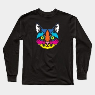 Cat pop art or Rainbow cat Long Sleeve T-Shirt